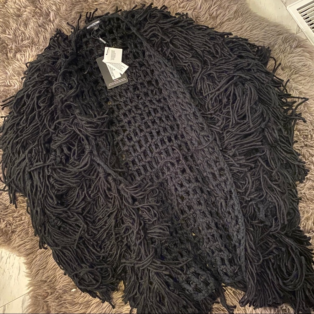 PLT Black Shag Cardigan